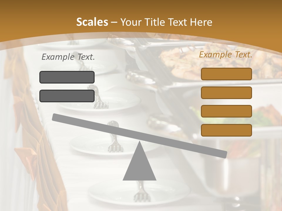 Metallic Banquet Meal Trays Served On Tables PowerPoint Template