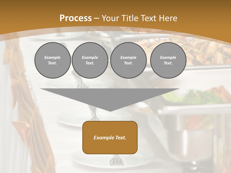Metallic Banquet Meal Trays Served On Tables PowerPoint Template