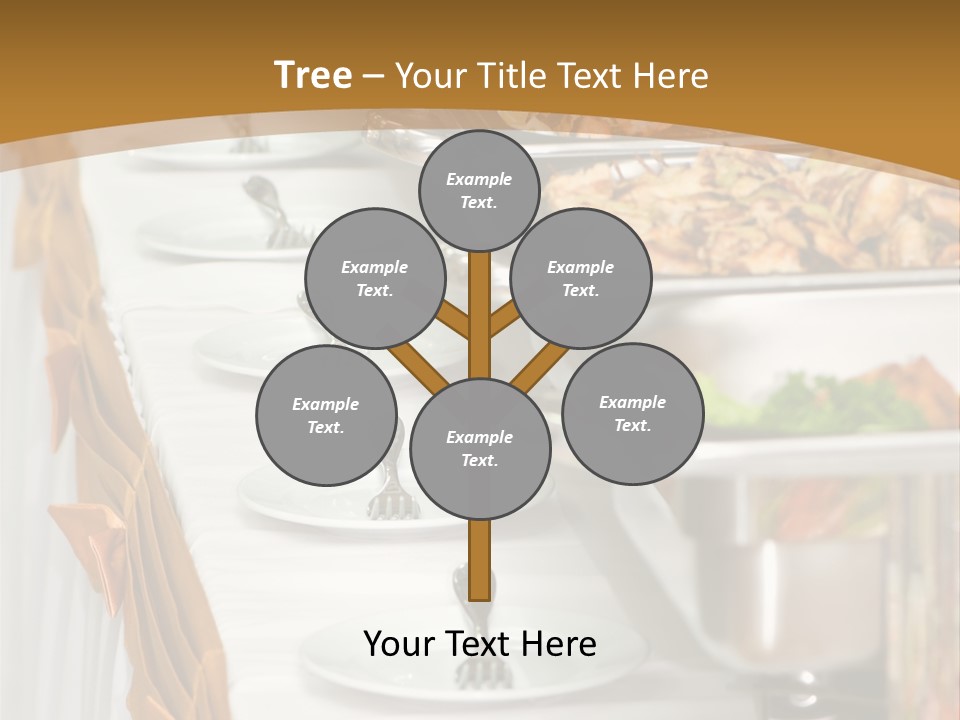 Metallic Banquet Meal Trays Served On Tables PowerPoint Template