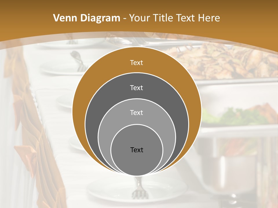 Metallic Banquet Meal Trays Served On Tables PowerPoint Template