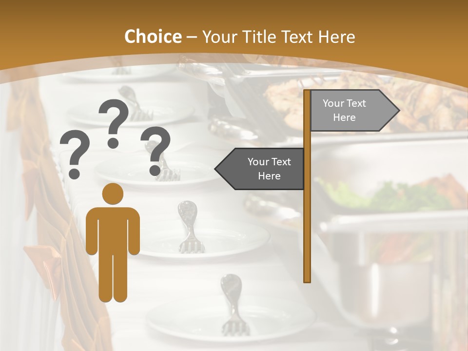 Metallic Banquet Meal Trays Served On Tables PowerPoint Template