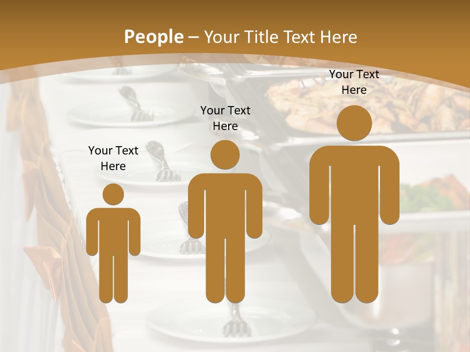 Metallic Banquet Meal Trays Served On Tables PowerPoint Template