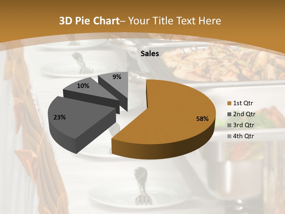Metallic Banquet Meal Trays Served On Tables PowerPoint Template