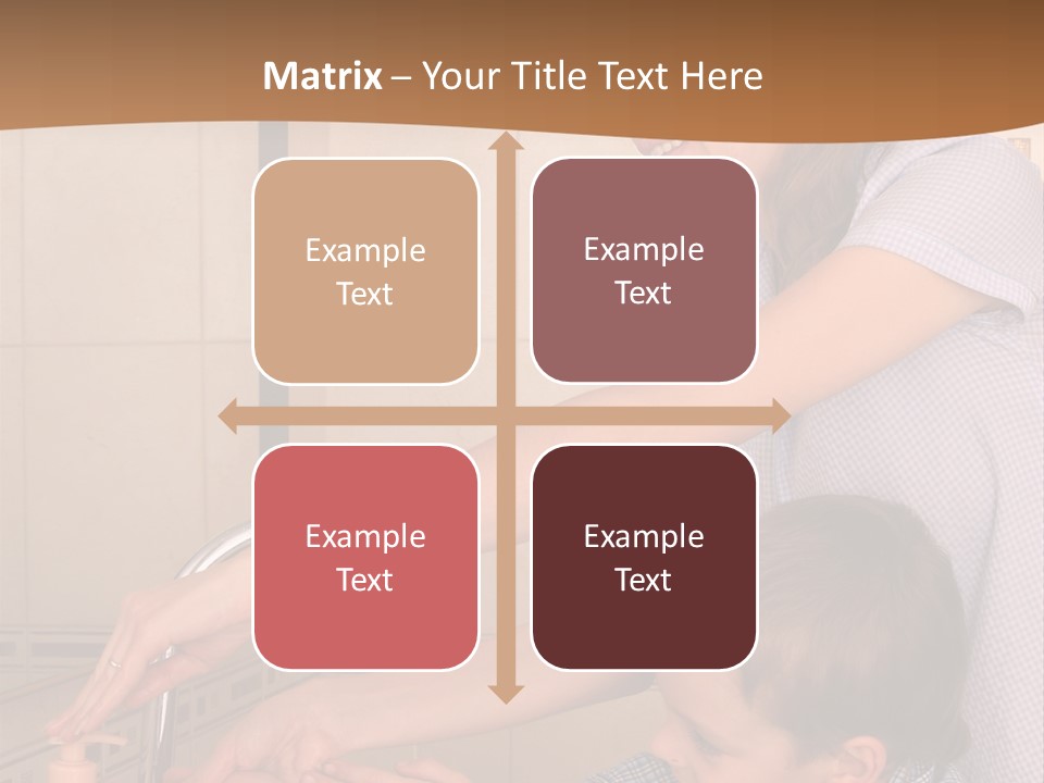 Mum With The Son Wash Hands PowerPoint Template