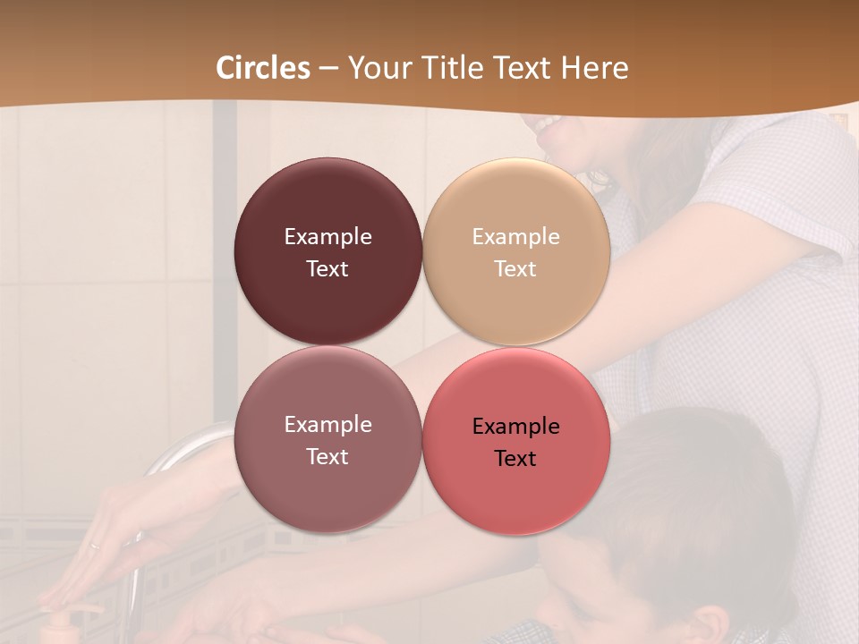 Mum With The Son Wash Hands PowerPoint Template