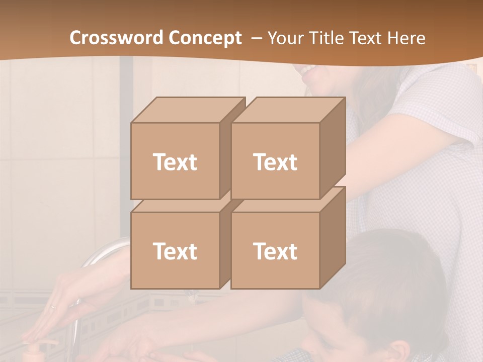 Mum With The Son Wash Hands PowerPoint Template