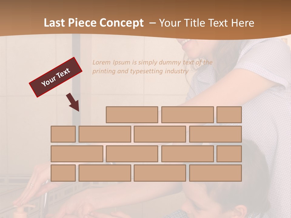 Mum With The Son Wash Hands PowerPoint Template