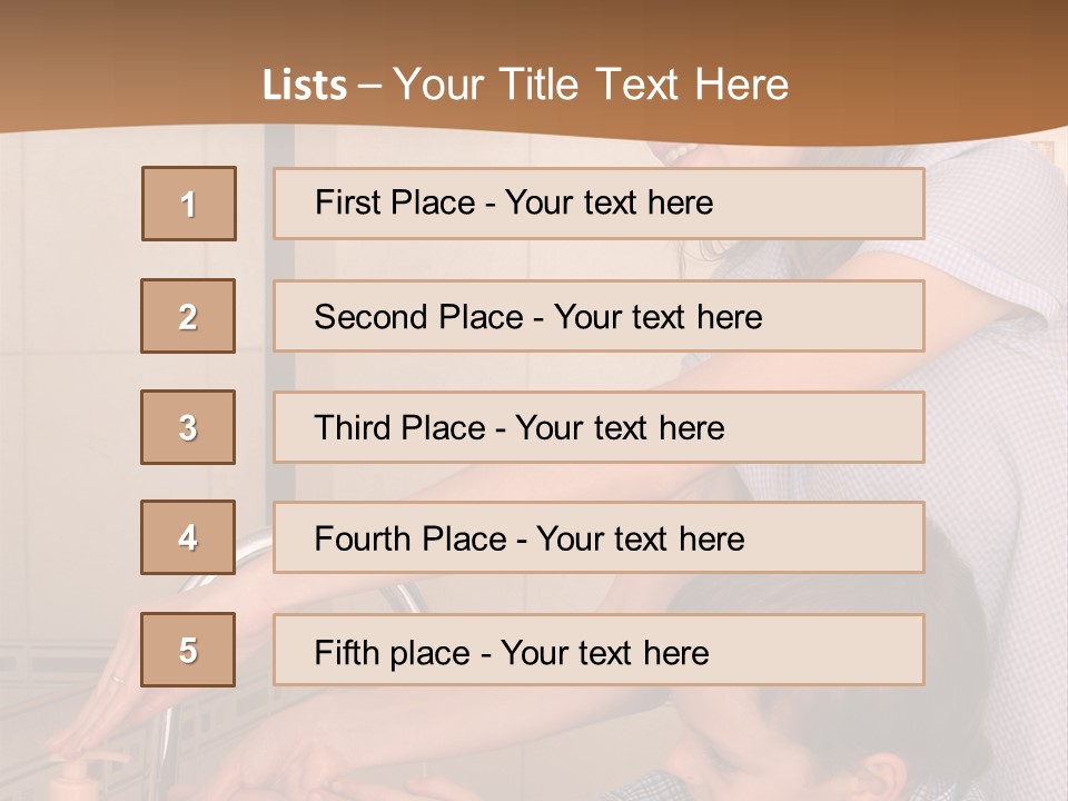 Mum With The Son Wash Hands PowerPoint Template