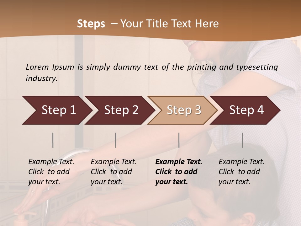 Mum With The Son Wash Hands PowerPoint Template
