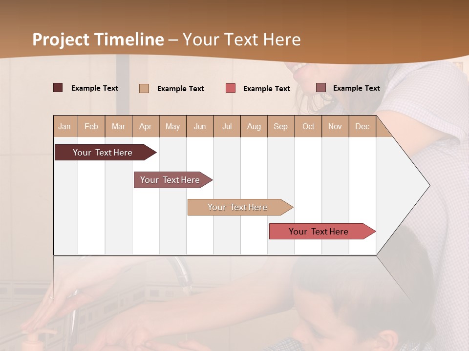 Mum With The Son Wash Hands PowerPoint Template