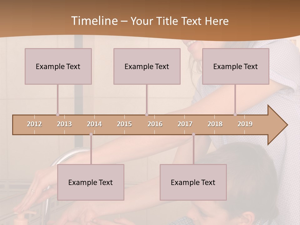 Mum With The Son Wash Hands PowerPoint Template