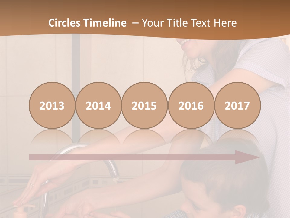 Mum With The Son Wash Hands PowerPoint Template