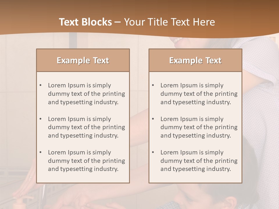 Mum With The Son Wash Hands PowerPoint Template