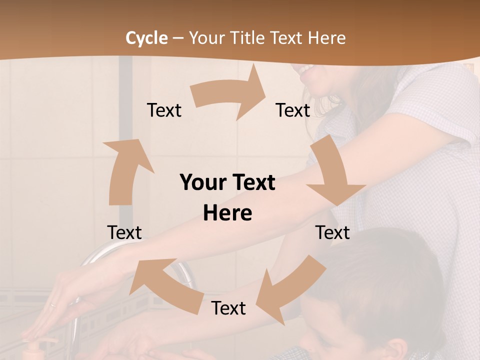 Mum With The Son Wash Hands PowerPoint Template