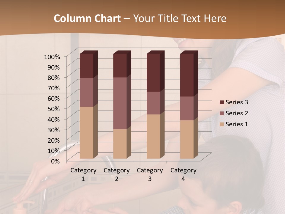 Mum With The Son Wash Hands PowerPoint Template
