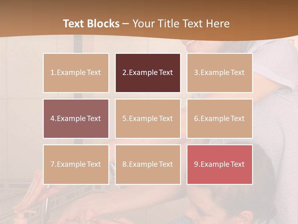 Mum With The Son Wash Hands PowerPoint Template