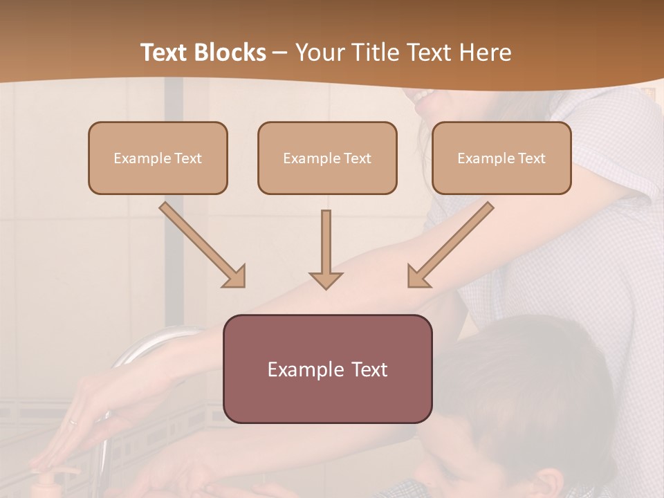 Mum With The Son Wash Hands PowerPoint Template