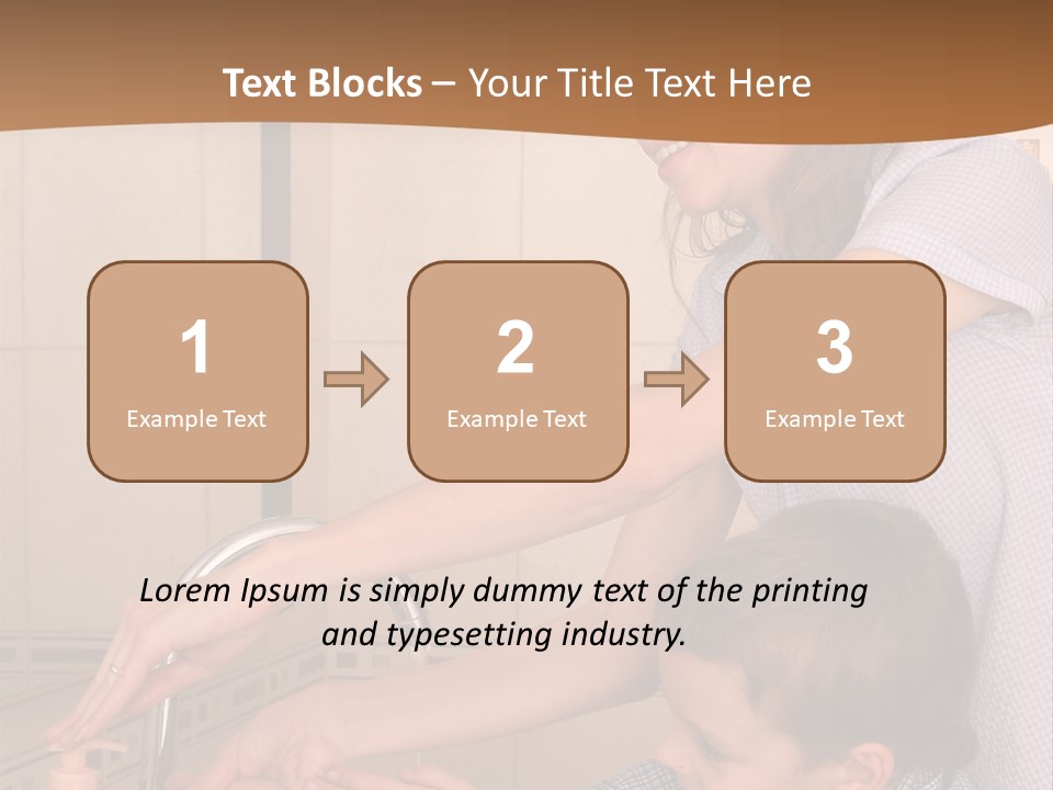 Mum With The Son Wash Hands PowerPoint Template
