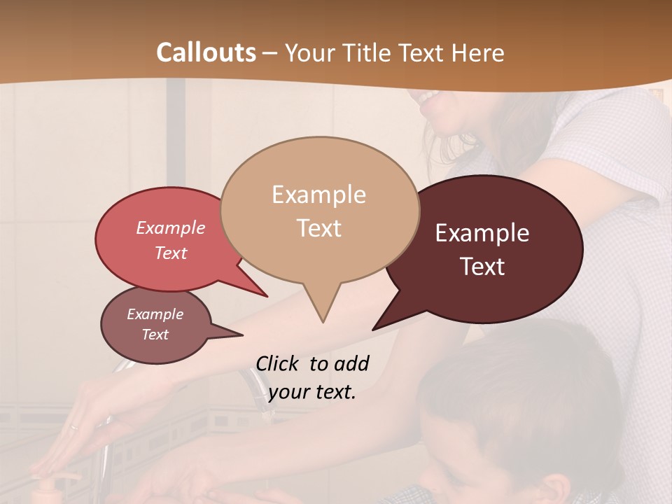Mum With The Son Wash Hands PowerPoint Template