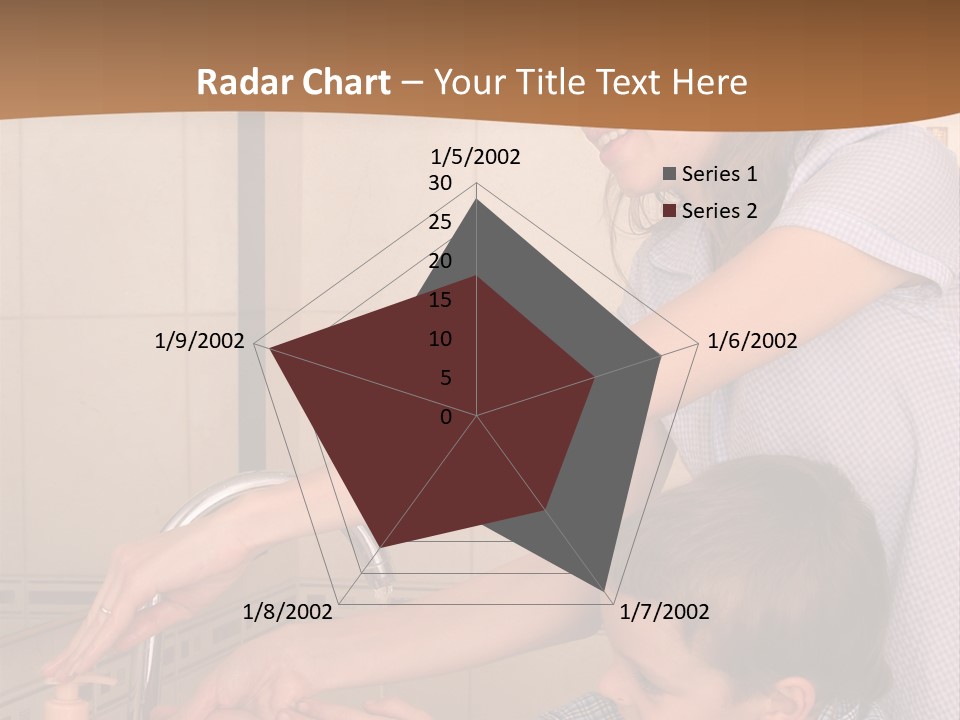Mum With The Son Wash Hands PowerPoint Template