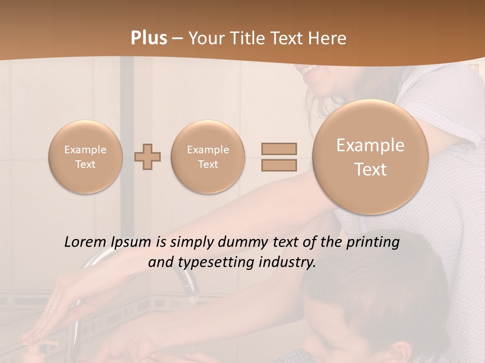 Mum With The Son Wash Hands PowerPoint Template