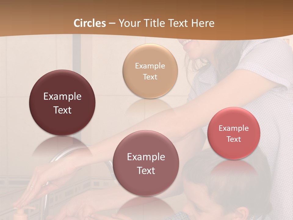 Mum With The Son Wash Hands PowerPoint Template