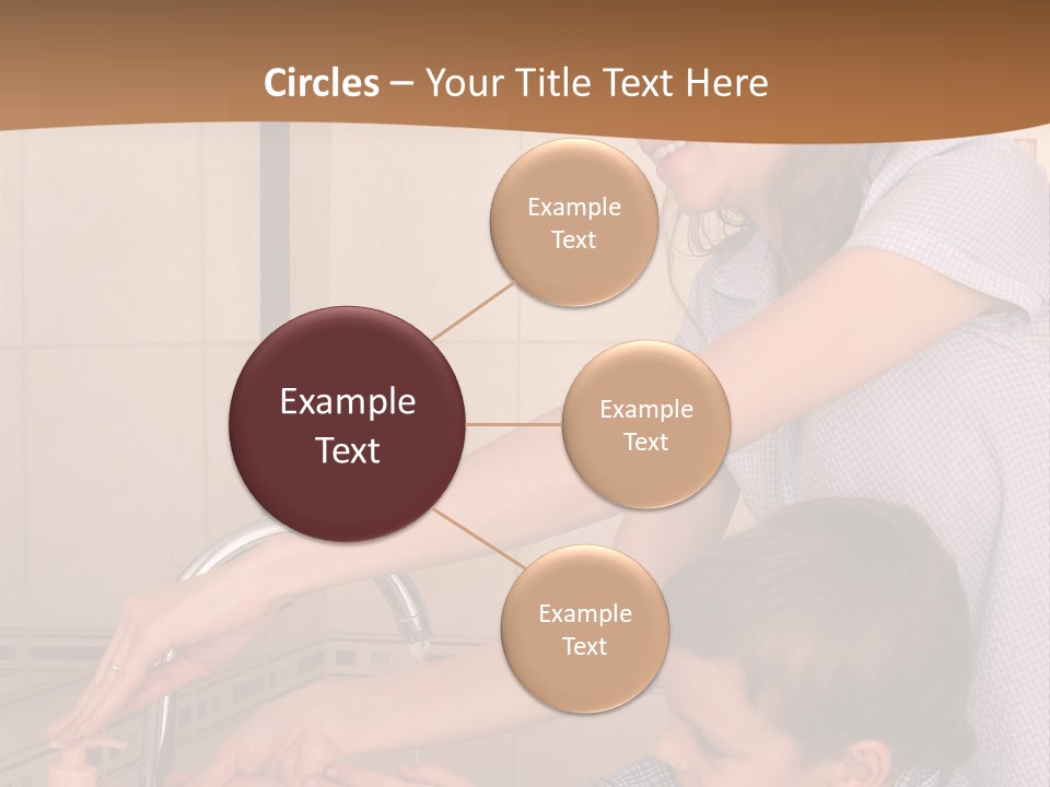 Mum With The Son Wash Hands PowerPoint Template