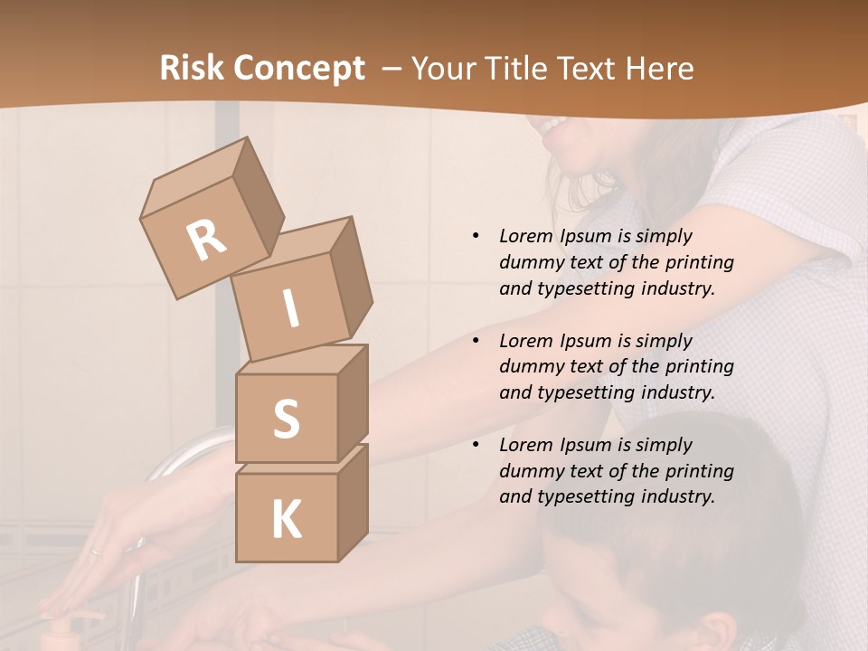 Mum With The Son Wash Hands PowerPoint Template