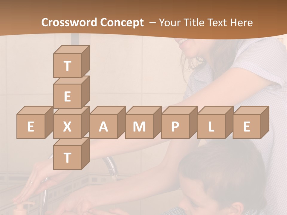 Mum With The Son Wash Hands PowerPoint Template