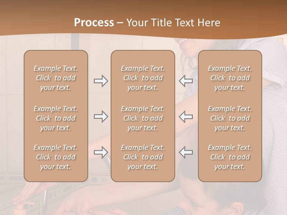 Mum With The Son Wash Hands PowerPoint Template