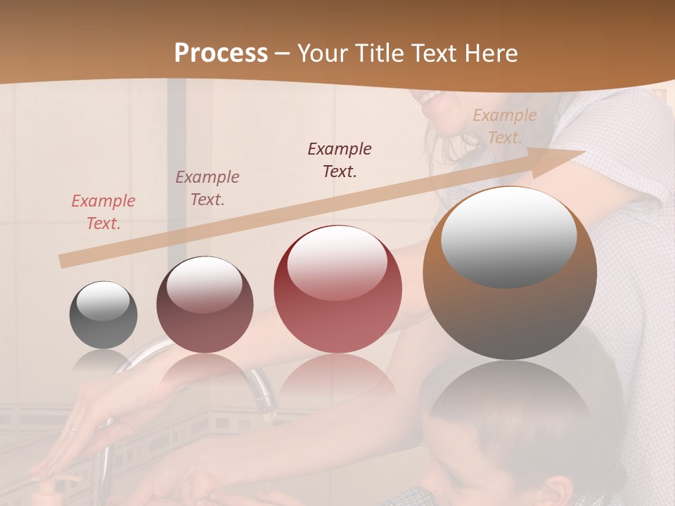 Mum With The Son Wash Hands PowerPoint Template