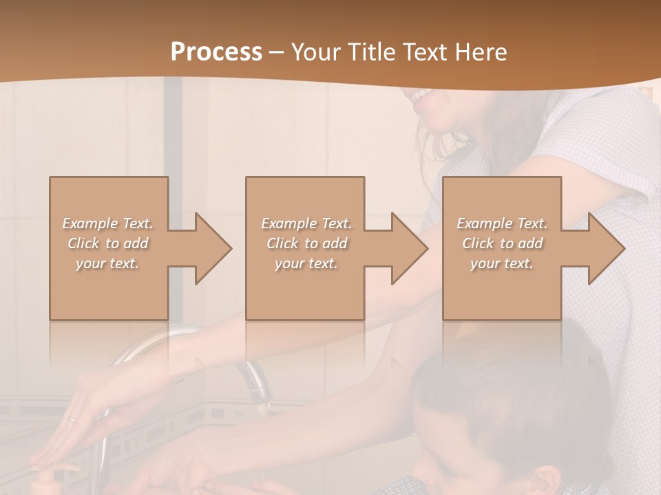 Mum With The Son Wash Hands PowerPoint Template