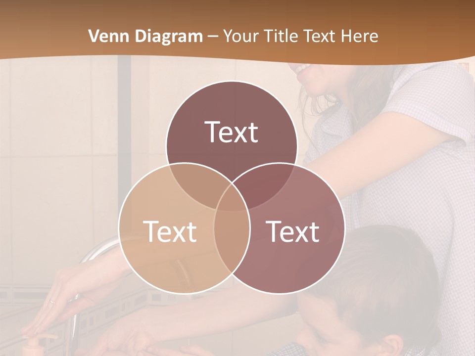 Mum With The Son Wash Hands PowerPoint Template