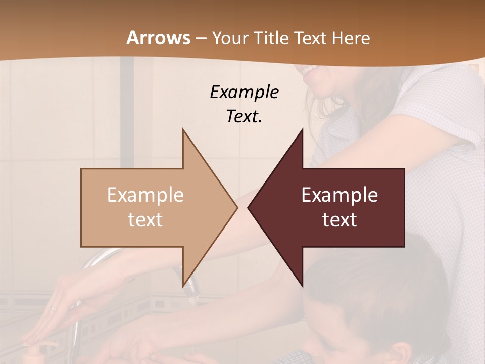 Mum With The Son Wash Hands PowerPoint Template