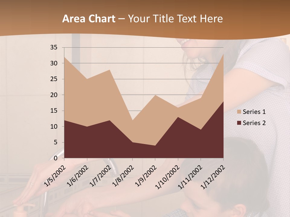 Mum With The Son Wash Hands PowerPoint Template