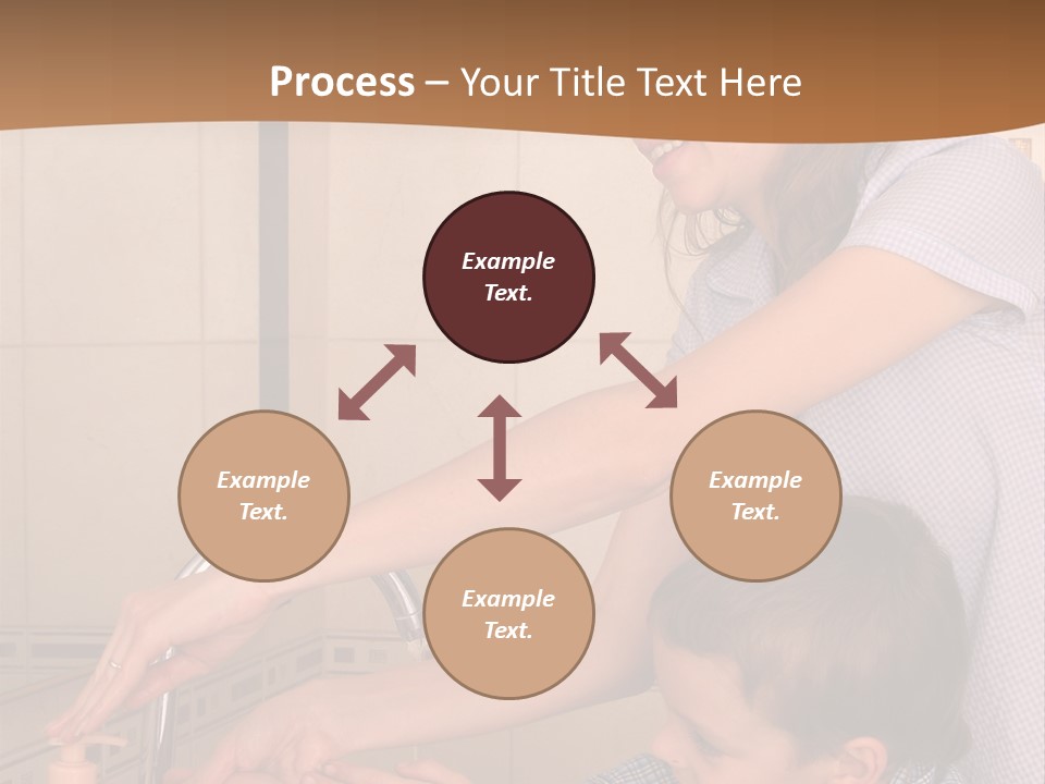 Mum With The Son Wash Hands PowerPoint Template