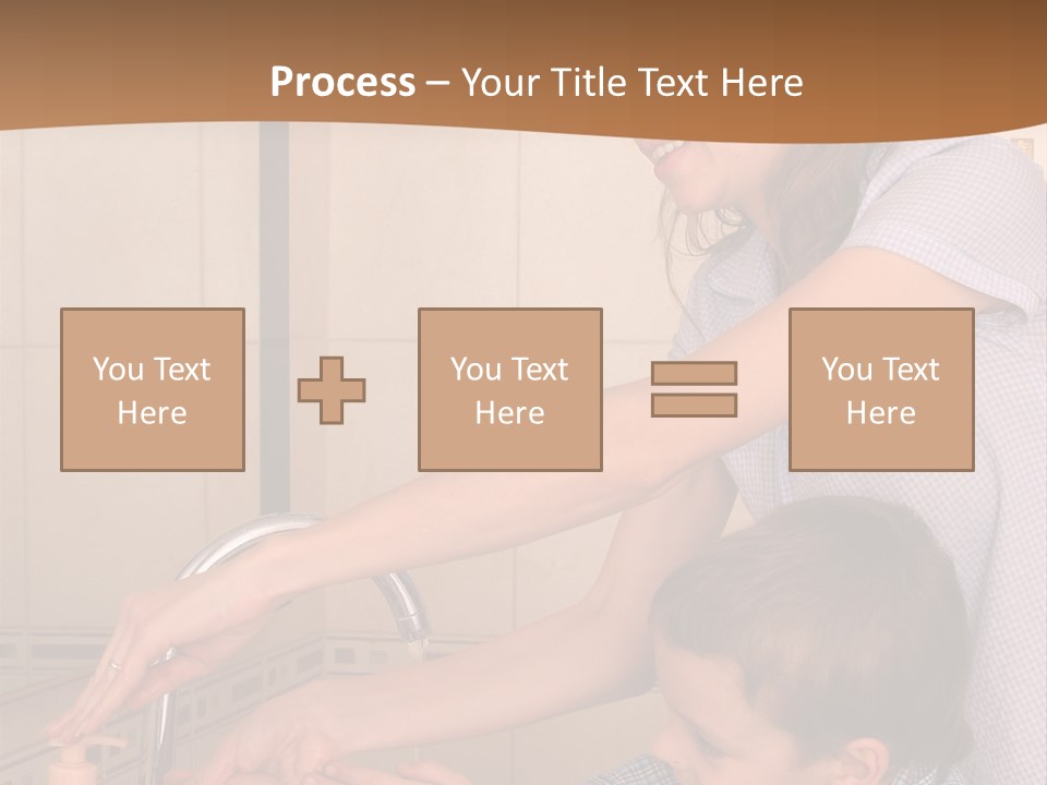 Mum With The Son Wash Hands PowerPoint Template