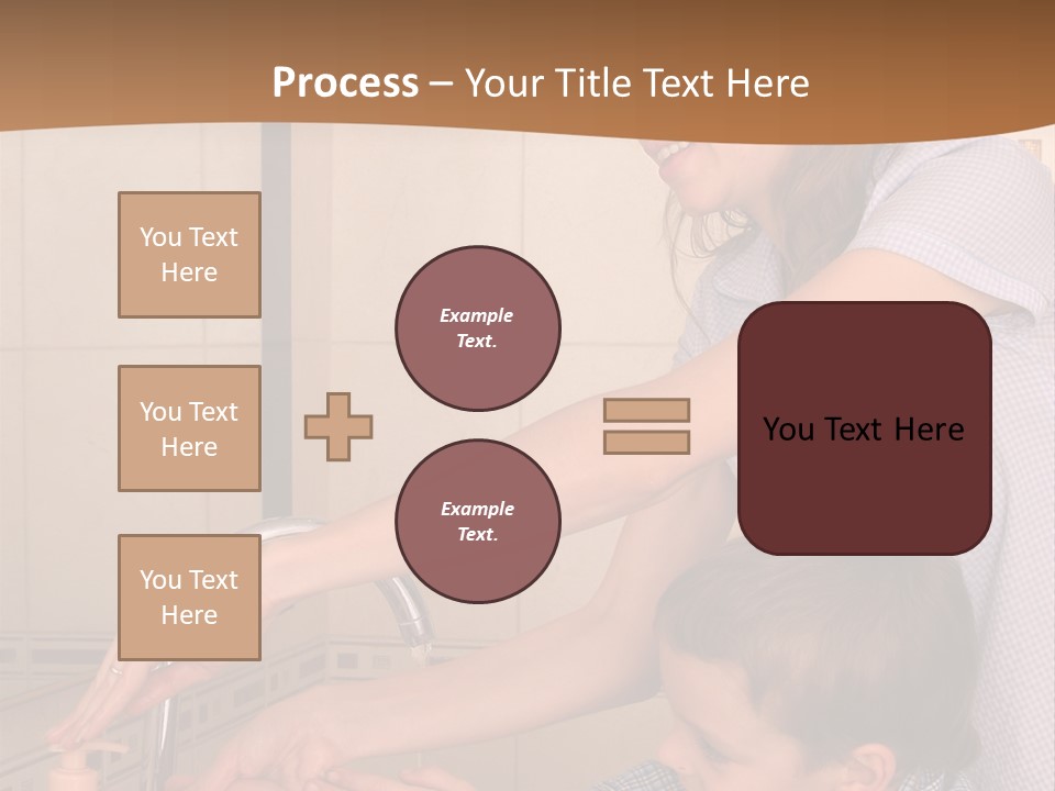 Mum With The Son Wash Hands PowerPoint Template