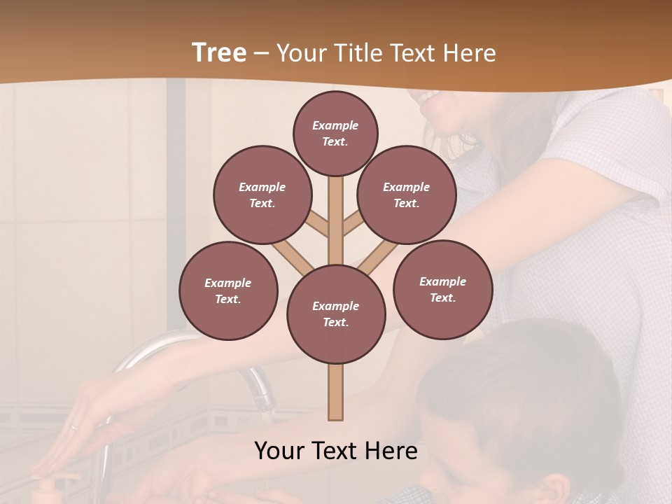 Mum With The Son Wash Hands PowerPoint Template