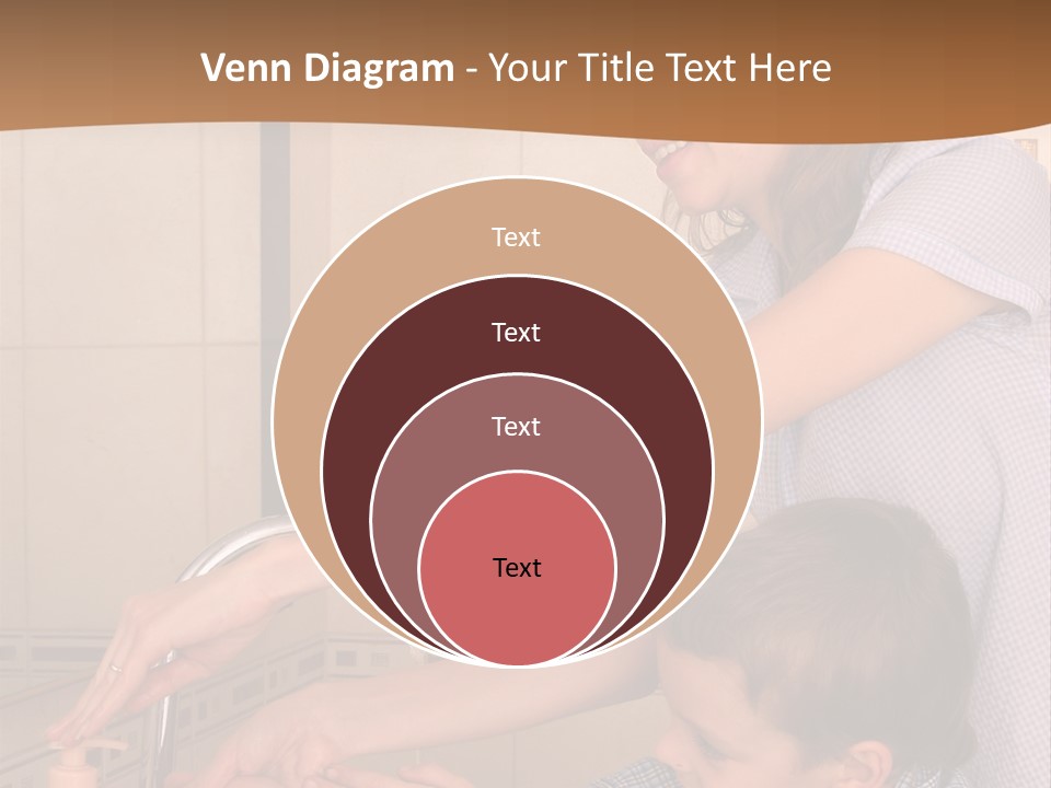 Mum With The Son Wash Hands PowerPoint Template