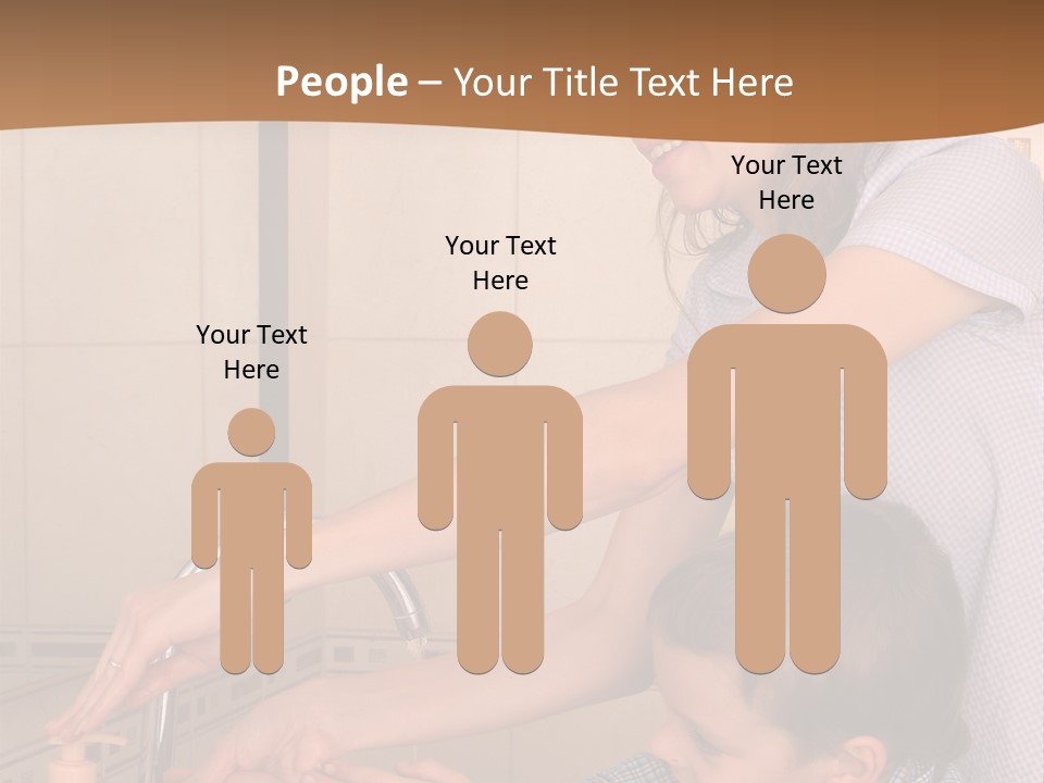 Mum With The Son Wash Hands PowerPoint Template