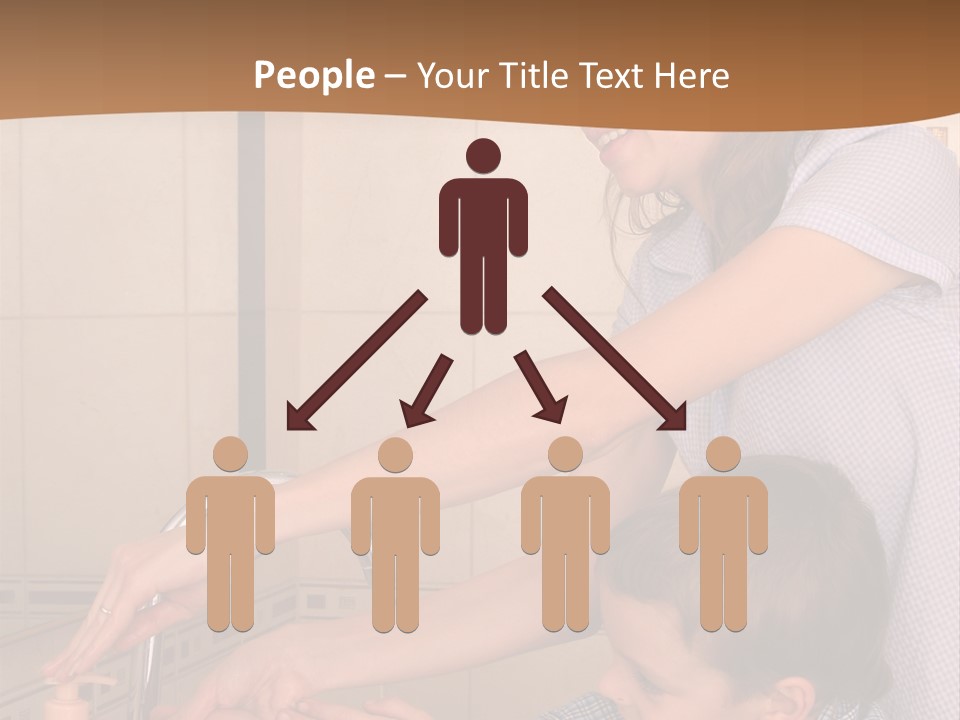 Mum With The Son Wash Hands PowerPoint Template