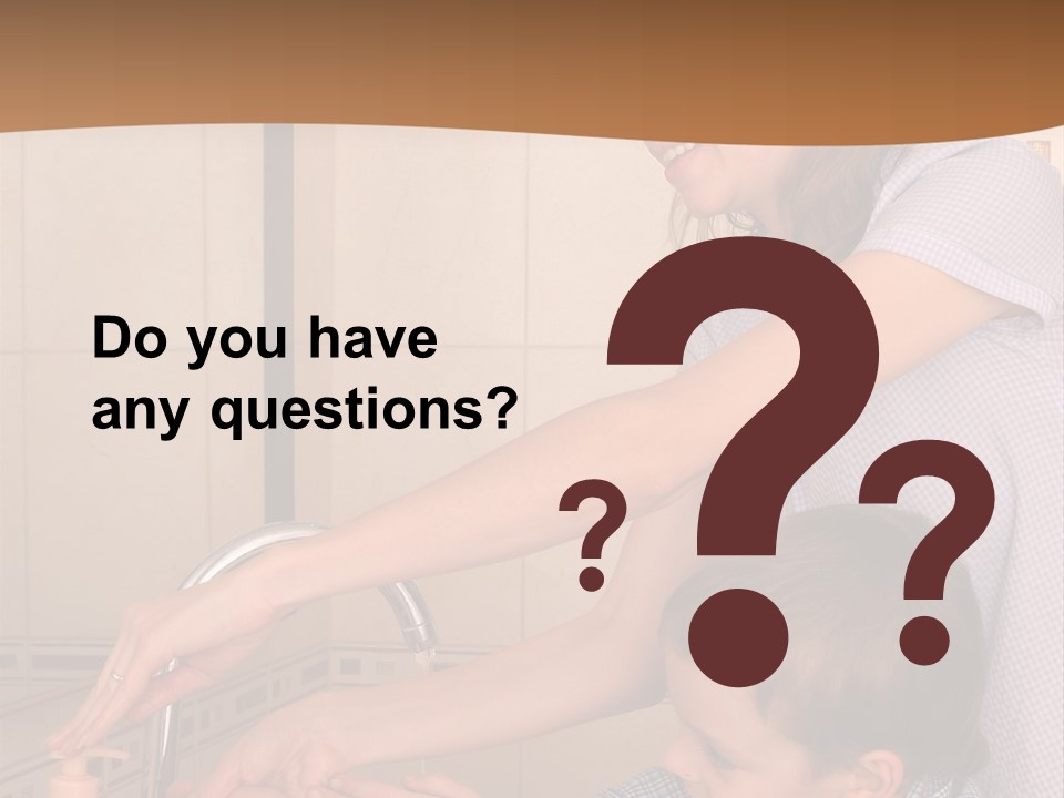 Mum With The Son Wash Hands PowerPoint Template