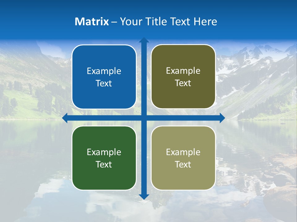A Mountain Lake Surrounded By Green Trees And Rocks PowerPoint Template