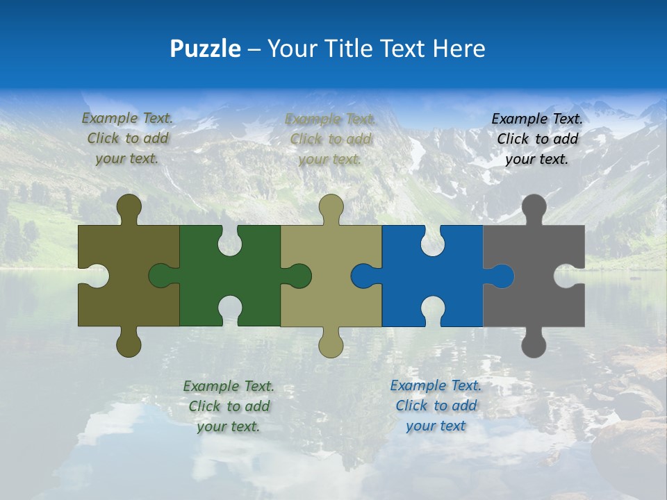 A Mountain Lake Surrounded By Green Trees And Rocks PowerPoint Template