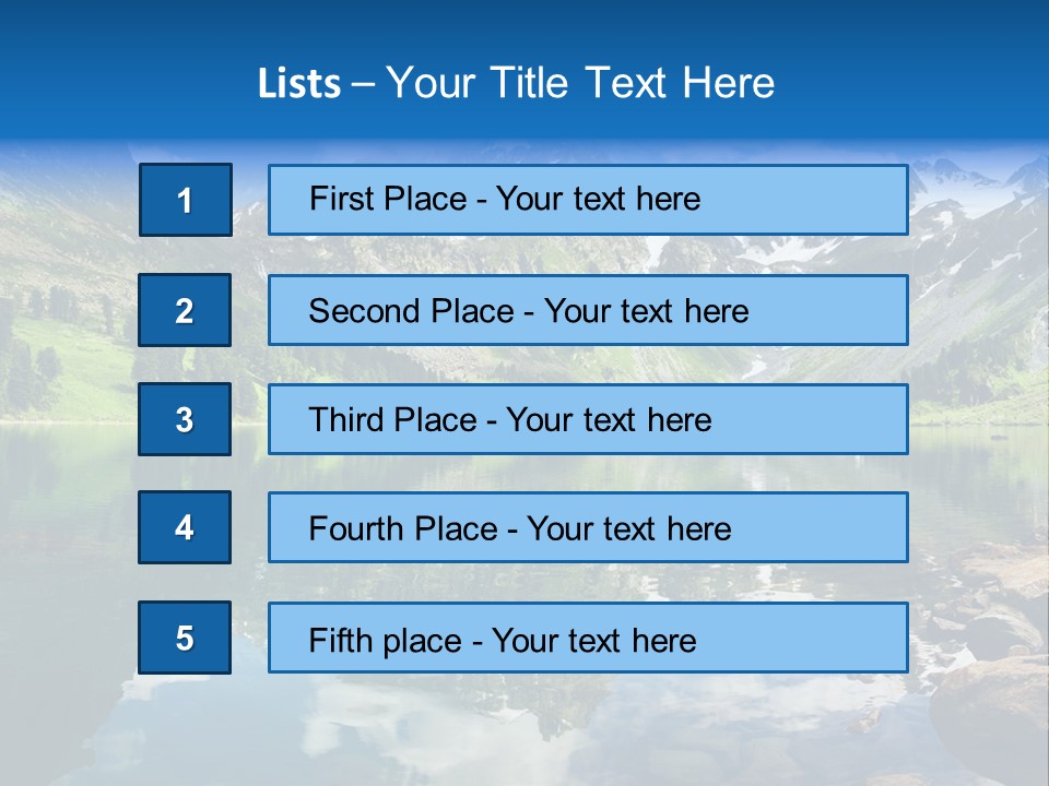A Mountain Lake Surrounded By Green Trees And Rocks PowerPoint Template