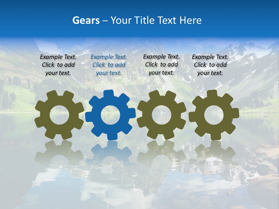 A Mountain Lake Surrounded By Green Trees And Rocks PowerPoint Template