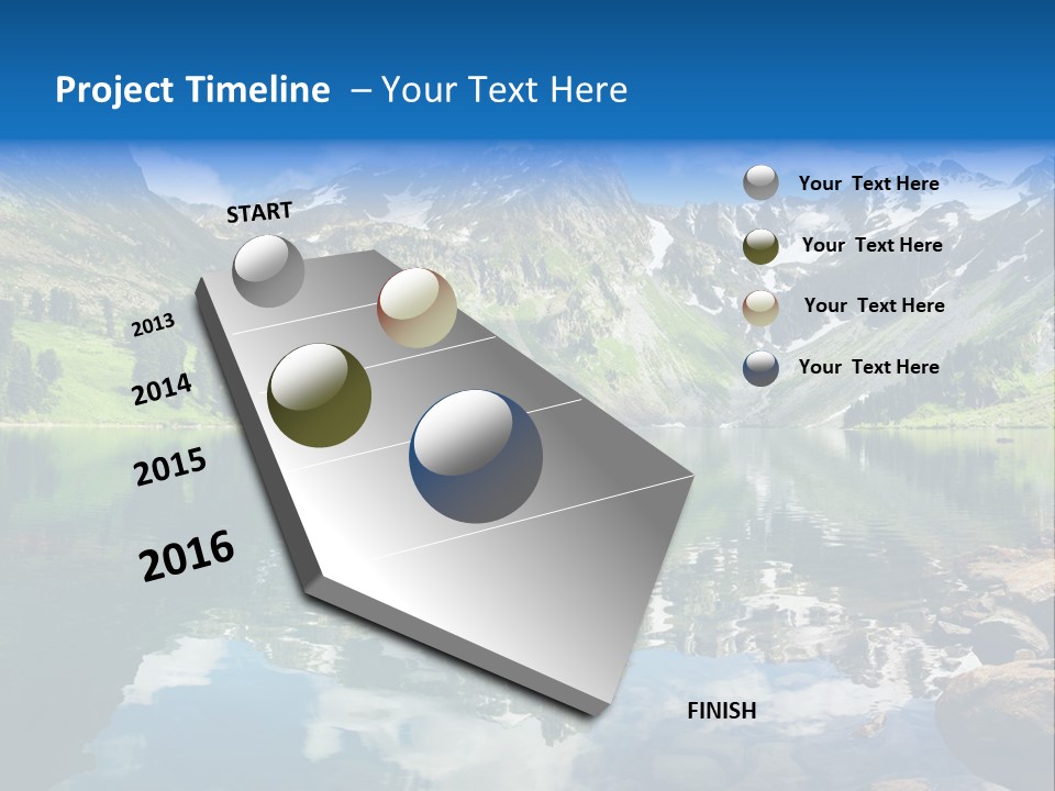 A Mountain Lake Surrounded By Green Trees And Rocks PowerPoint Template