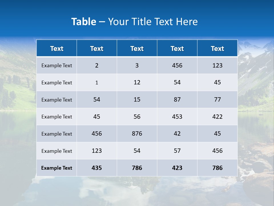 A Mountain Lake Surrounded By Green Trees And Rocks PowerPoint Template