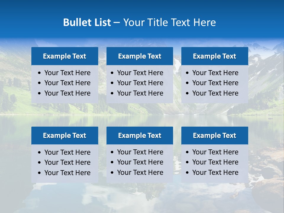 A Mountain Lake Surrounded By Green Trees And Rocks PowerPoint Template